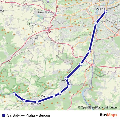S7 Brdy rail Line Map