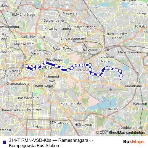 314-T RMN-VSD-Kbs bus Line Map