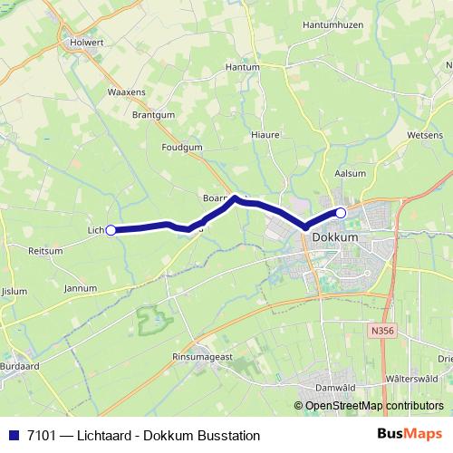 7101 bus Line Map