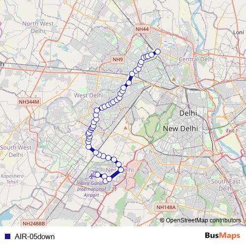 AIR-05down bus Line Map