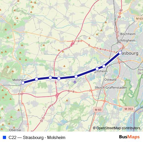 C22 rail Line Map