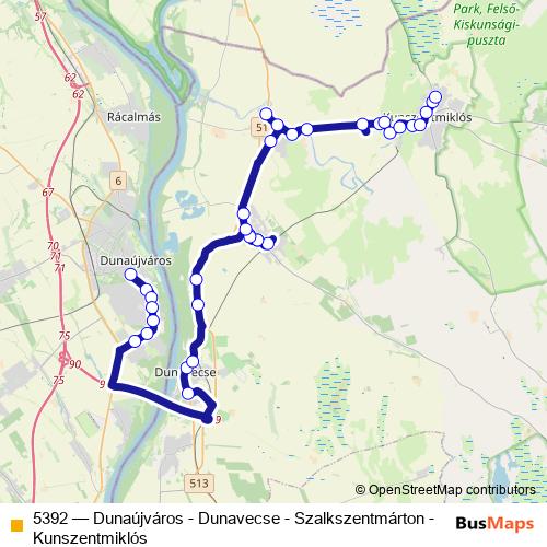 5392 bus Line Map
