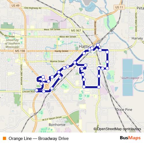 Orange Line bus Line Map