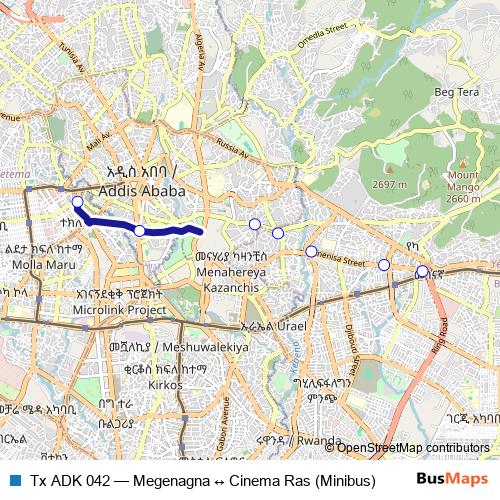 Tx ADK 042 bus Line Map