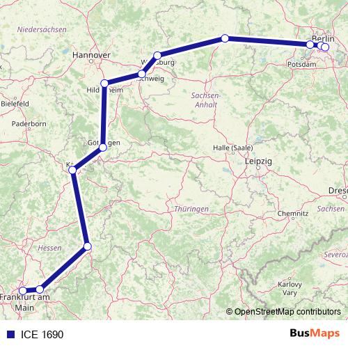 ICE 1690 rail Line Map