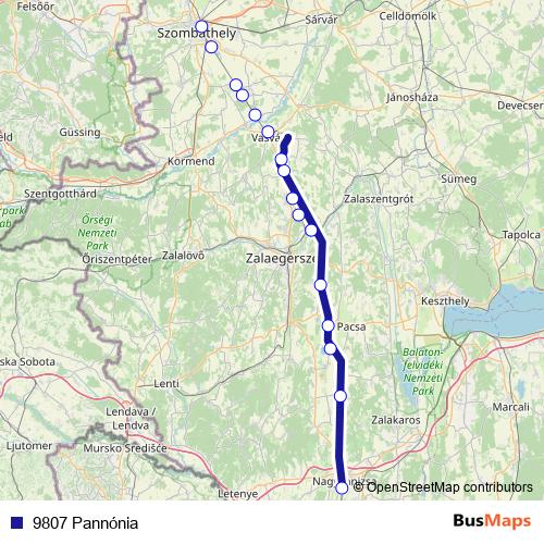 9807 Pannónia rail Line Map