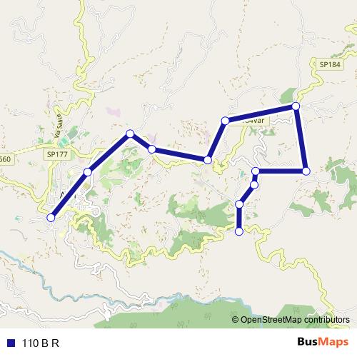 110 B R bus Line Map