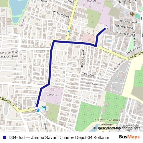 D34-Jsd bus Line Map