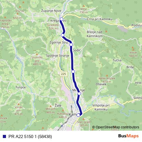 PR A22 5150 1 (58438) bus Line Map