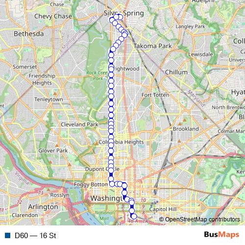D60 bus Line Map
