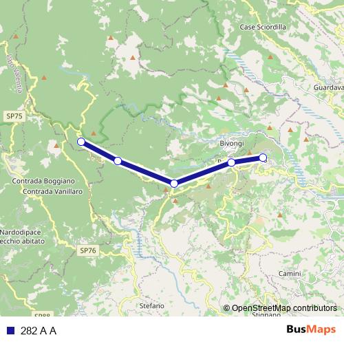 282 A A bus Line Map