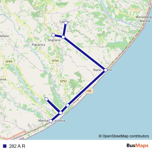 282 A R bus Line Map