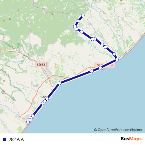 282 A A bus Line Map