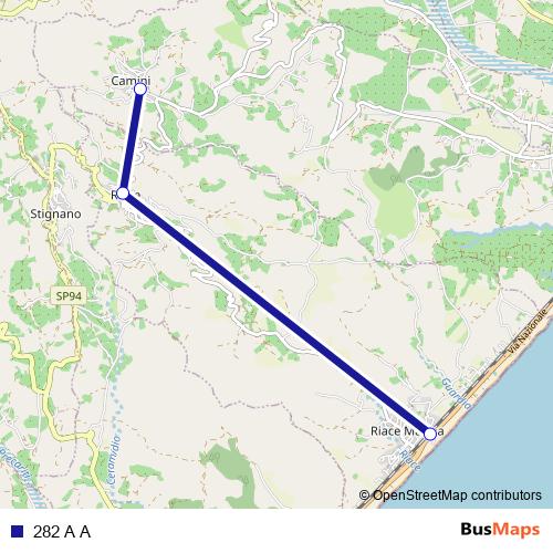 282 A A bus Line Map
