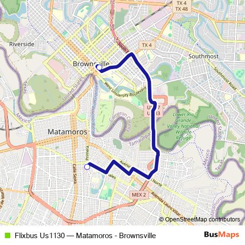 Flixbus Us1130 bus Line Map