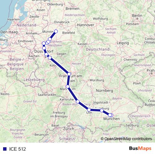 ICE 512 rail Line Map