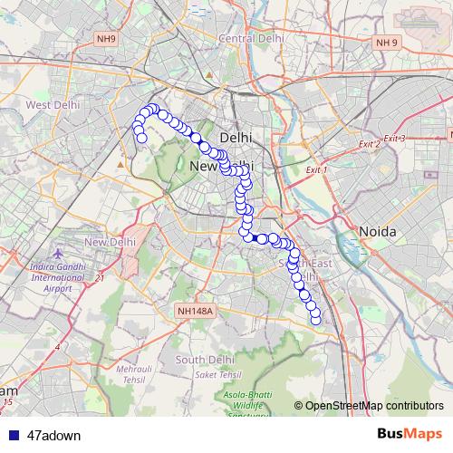 47adown bus Line Map