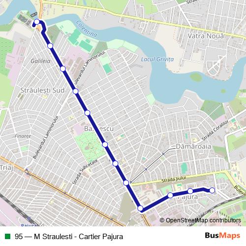 95 trolleybus Line Map