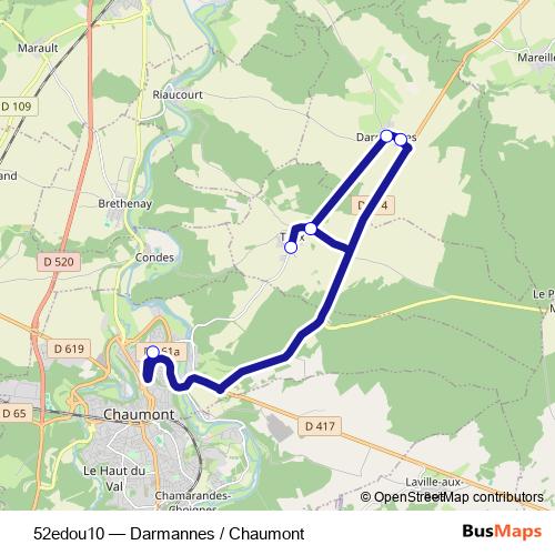 52edou10 bus Line Map
