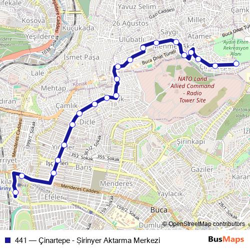 441 bus Line Map