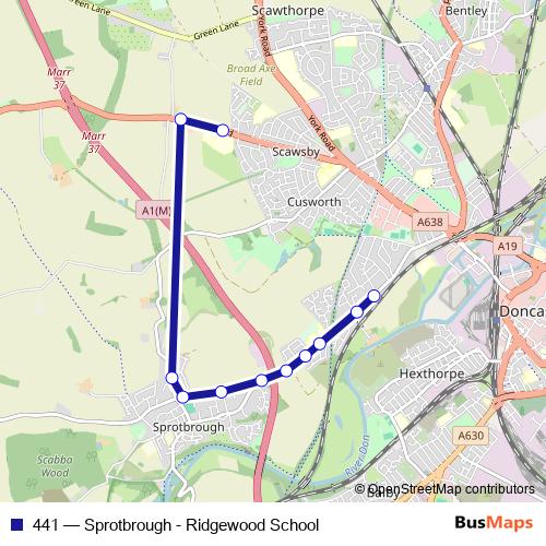 441 bus Line Map
