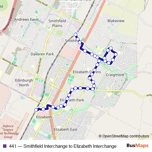 441 bus Line Map