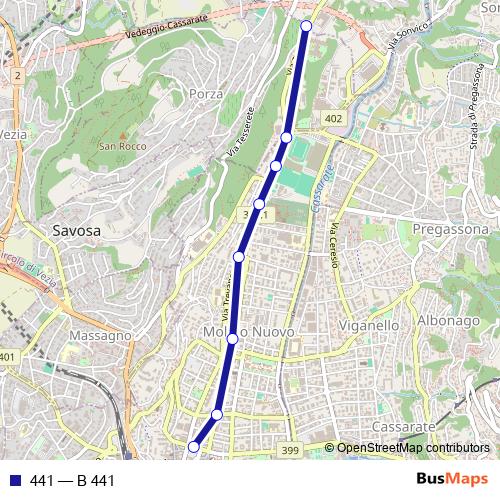 441 bus Line Map