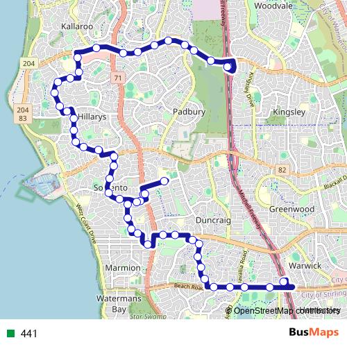 441 bus Line Map