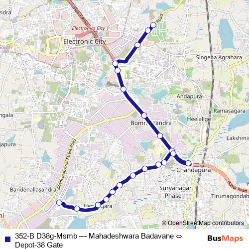 352-B D38g-Msmb bus Line Map