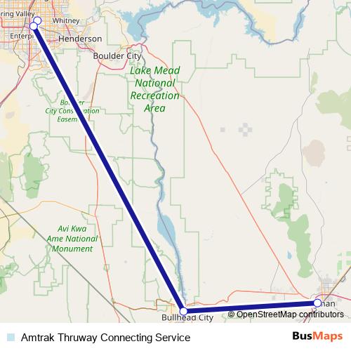 Amtrak Thruway Connecting Service bus Line Map