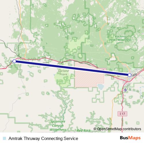 Amtrak Thruway Connecting Service bus Line Map