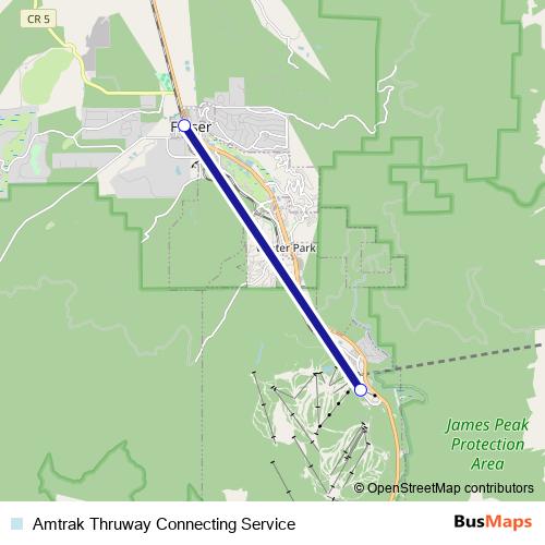 Amtrak Thruway Connecting Service bus Line Map