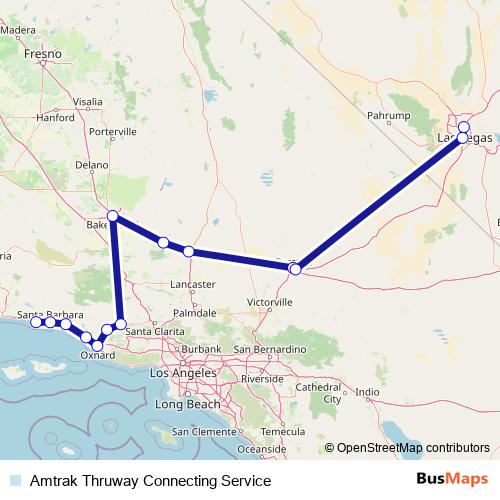 Amtrak Thruway Connecting Service bus Line Map