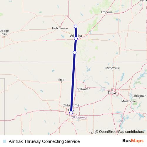 Amtrak Thruway Connecting Service bus Line Map