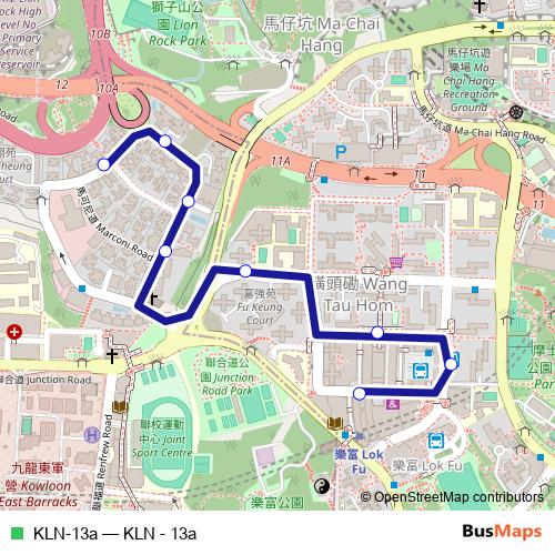 KLN-13a bus Line Map