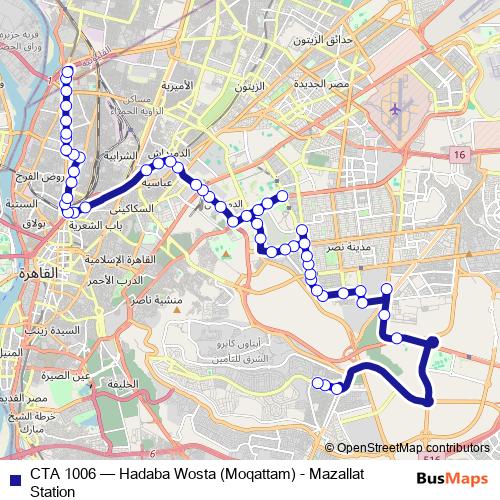 CTA 1006 bus Line Map