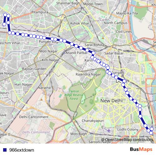 966extdown bus Line Map