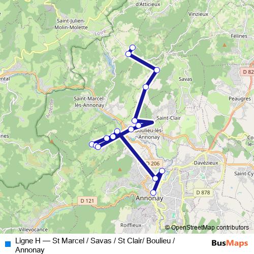 Ligne H bus Line Map