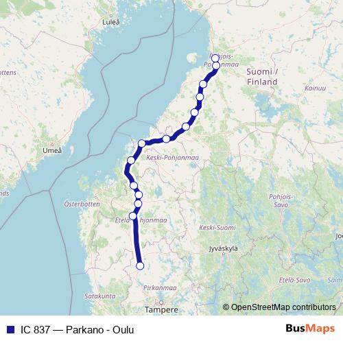 IC 837 rail Line Map
