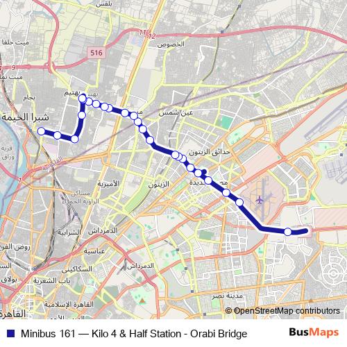 Minibus 161 bus Line Map