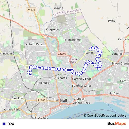 924 bus Line Map