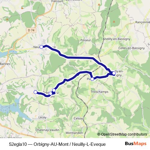 52egla10 bus Line Map