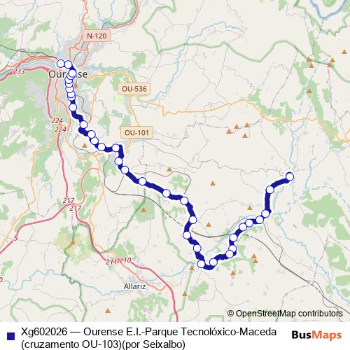 Xg602026 bus Line Map