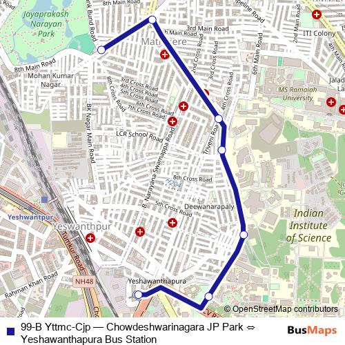 99-B Yttmc-Cjp bus Line Map