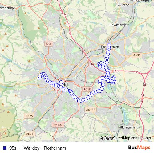 95s bus Line Map