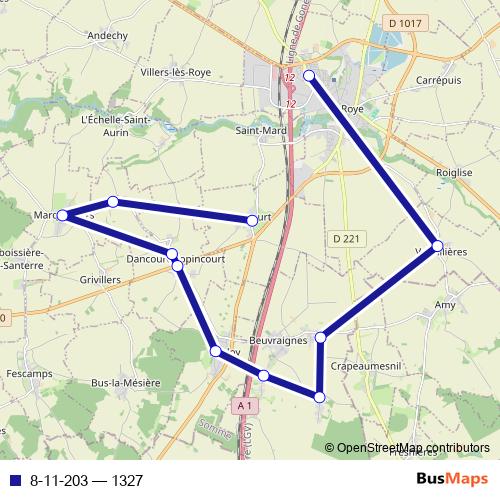 8-11-203 bus Line Map