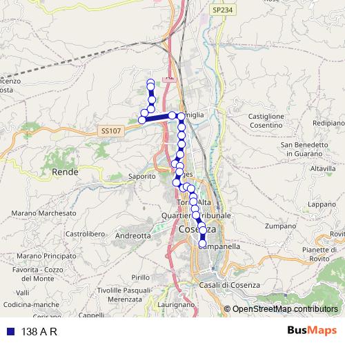 138 A R bus Line Map