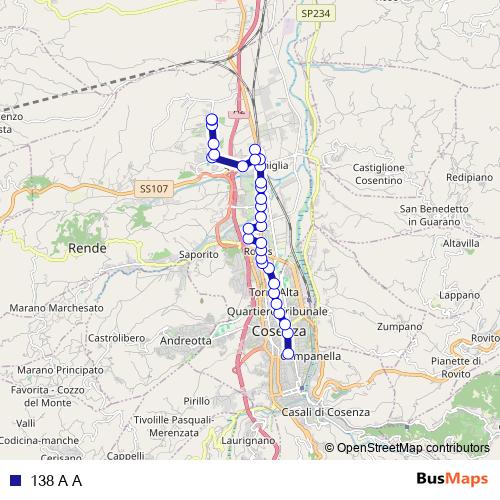 138 A A bus Line Map
