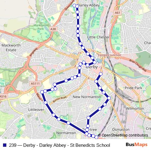 239 bus Line Map