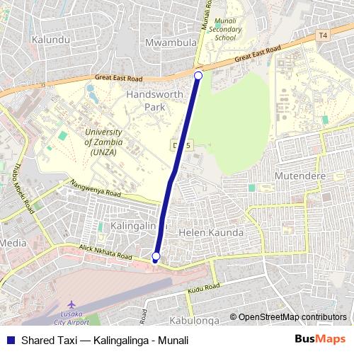 Shared Taxi bus Line Map